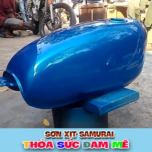 Combo Sơn Samurai màu xanh dương candy Y139* cho dàn áo xe máy