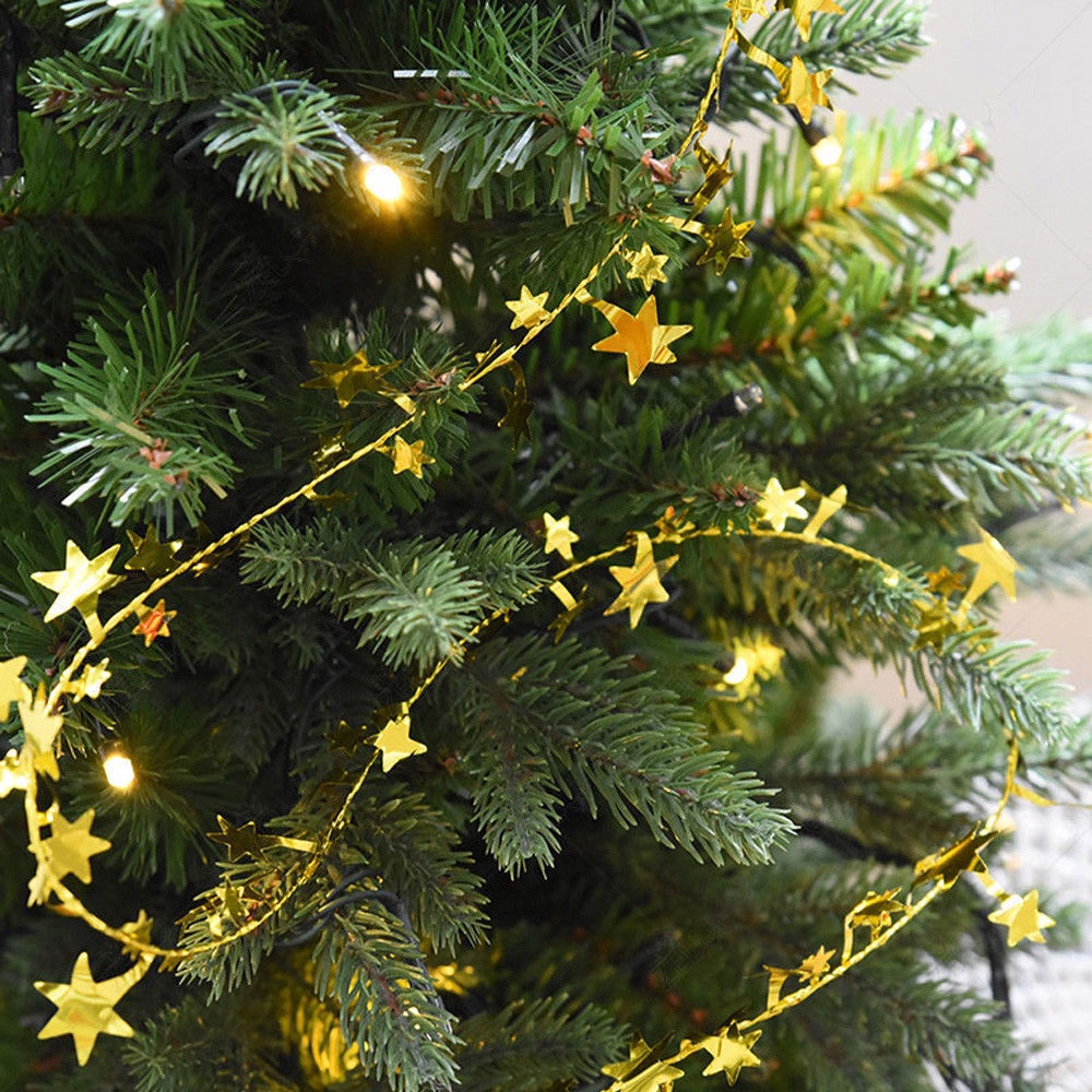 Dây đèn LED 7.5m trang trí cây thông Noel/ gia đình hình ngôi sao 5 cánh tiện dụng