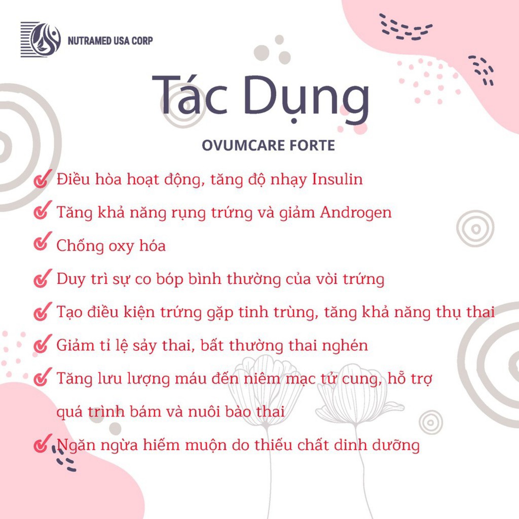 Viên uống OVUMCARE FORTE hộp 30 viên tăng cường sức khỏe nữ giới