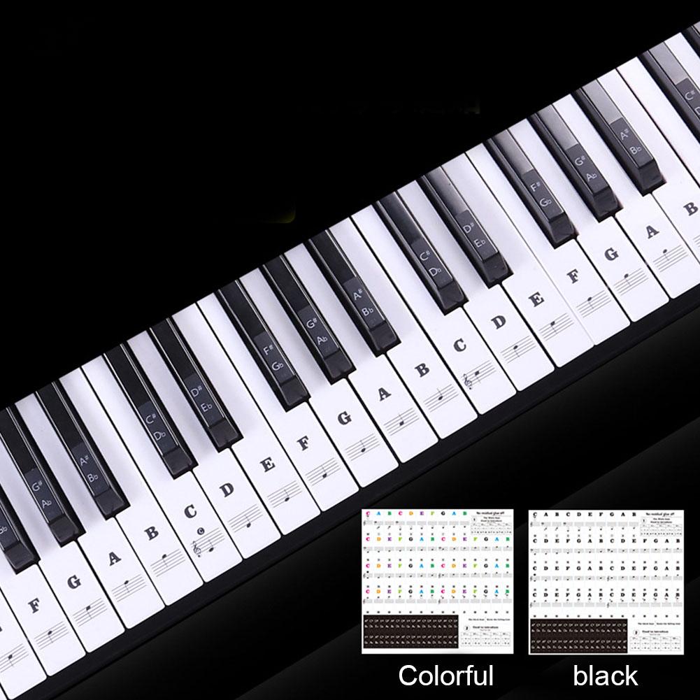 Sticker PVC Piano Keyboard Biginners 54/61 Keys Label Music Decal Note Removable