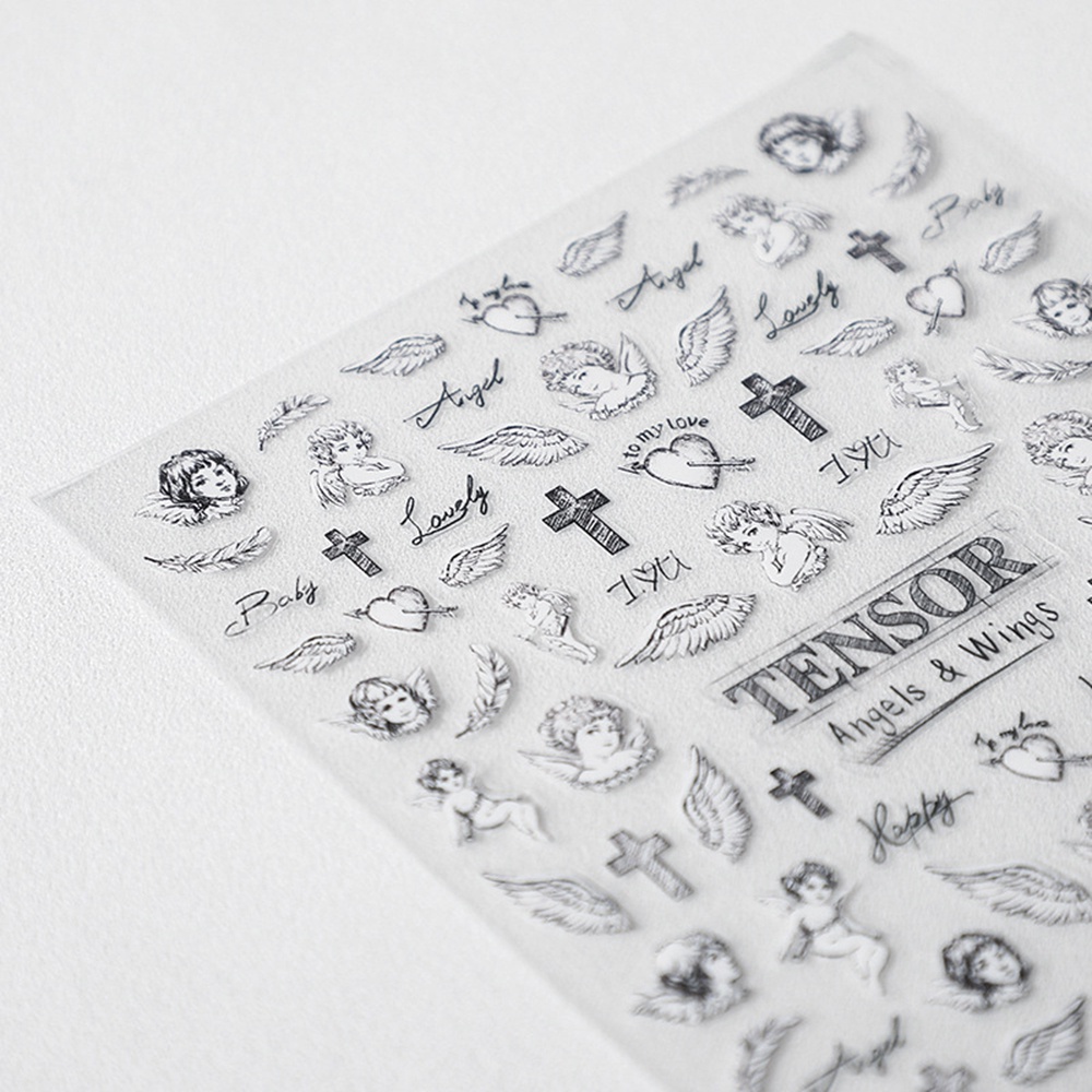 1 Miếng Dán Trang Trí Móng Tay Trong Suốt In Chữ Tiếng Anh / Biểu Tượng 5D Diy