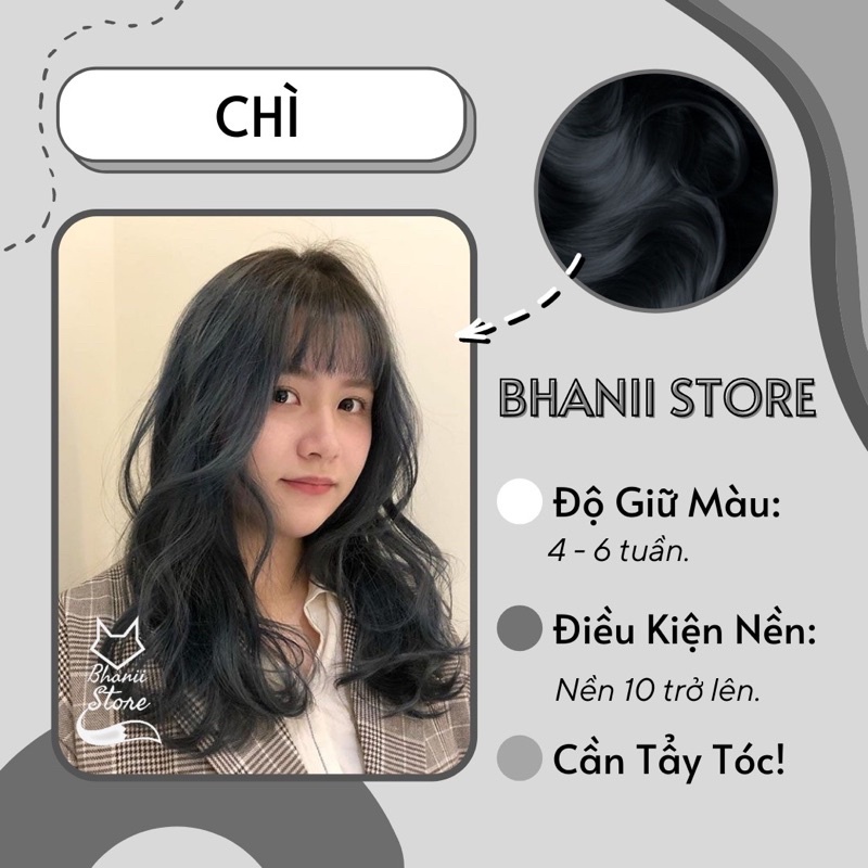 Thuốc nhuộm tóc Tone Màu Xám - Đen - Chì - bhanii store