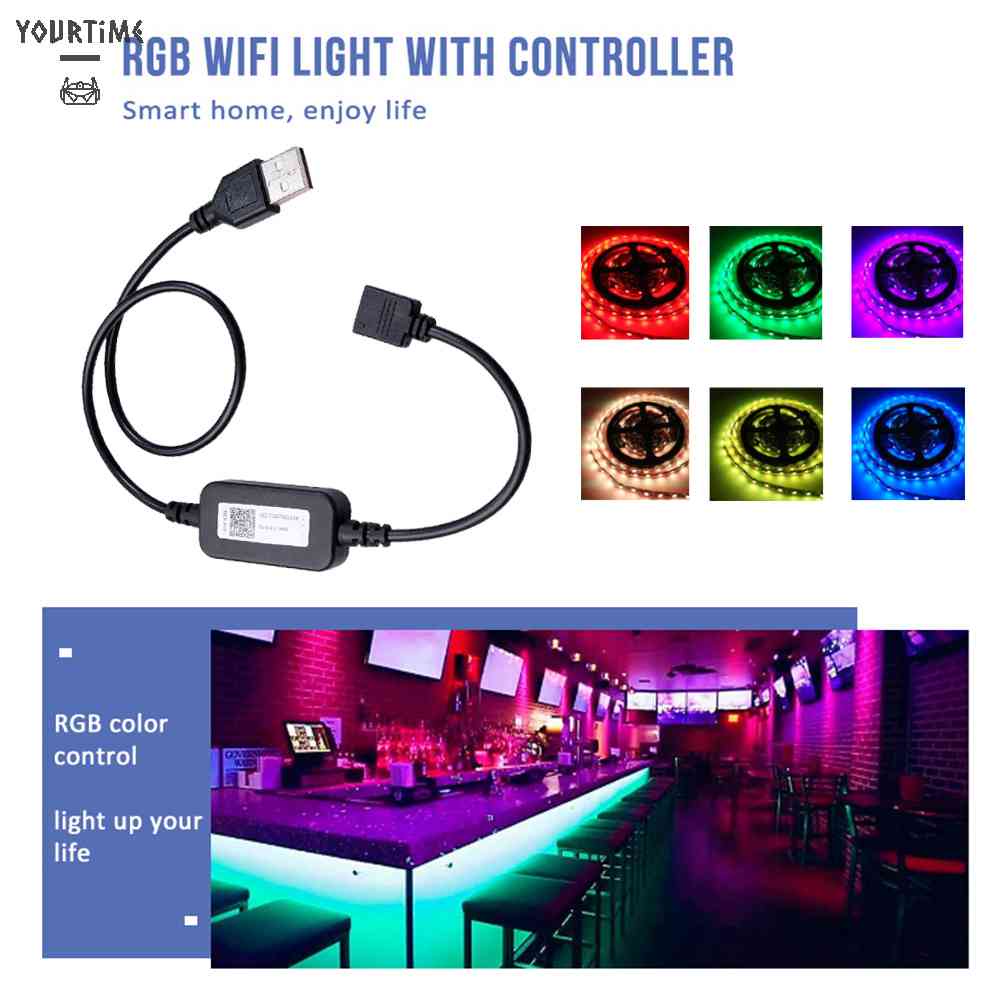 Dây Đèn LED RGB 5V Kết Nối Bluetooth Điều Khiển App Điện Thoại