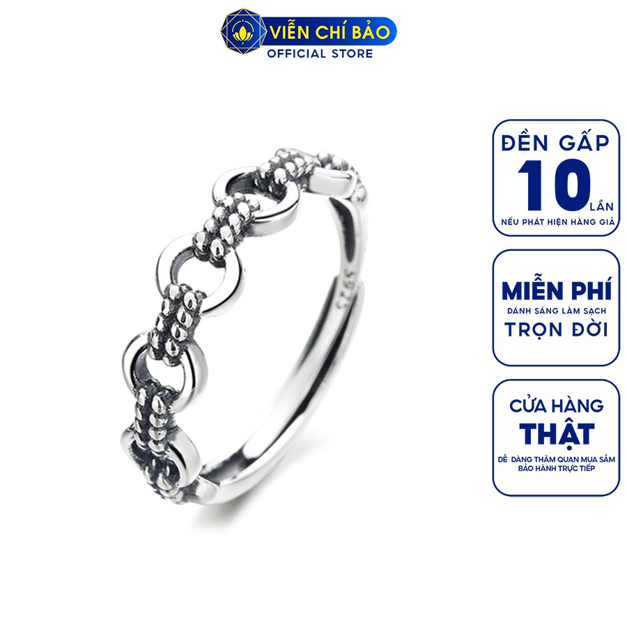 Nhẫn bạc nữ xích tròn basic chất liệu bạc S925thời trang phụ kiện trang sức nữ thương hiệu Viễn Chí Bảo N000440
