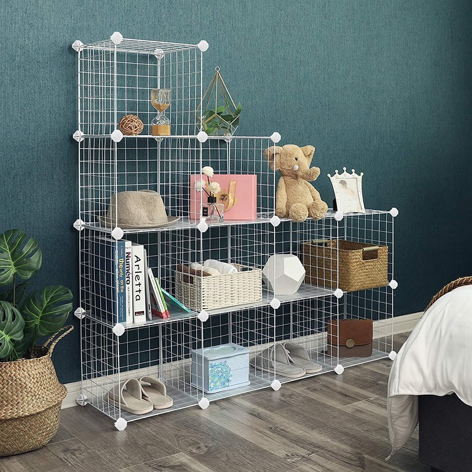 Tấm Lưới Decor Trang Trí - Treo Cất Giữ Đồ Lưu Niệm - Hai Màu Đen Và Trắng [Tặng kèm 2 đinh treo/tấm] | BigBuy360 - bigbuy360.vn