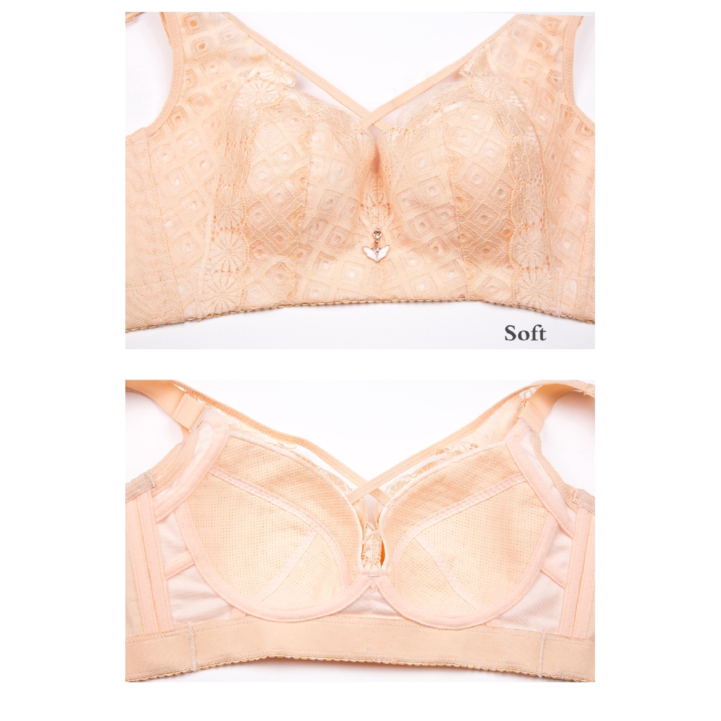 Áo lót nữ nâng ngực FallSweet phối ren quyến rũ size lớn 40-48