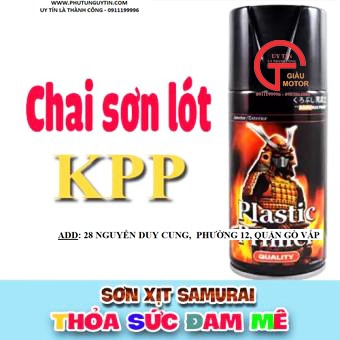 LÓT NHỰA NHÁM KPP Chai sơn xịt Samurai KPP _ Chất xử lý lót nhựa nhám, mủ đen - Plastic Primer - shop uy tín