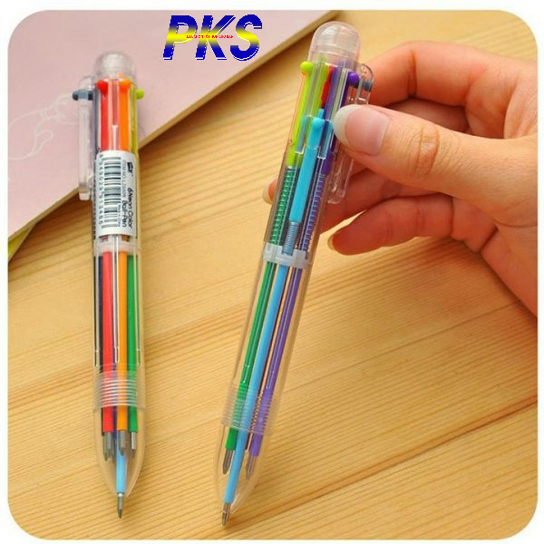 Bút Bi Nhiều Màu Sắc Nét Viết Đẹp - 6 ngòi 6 màu