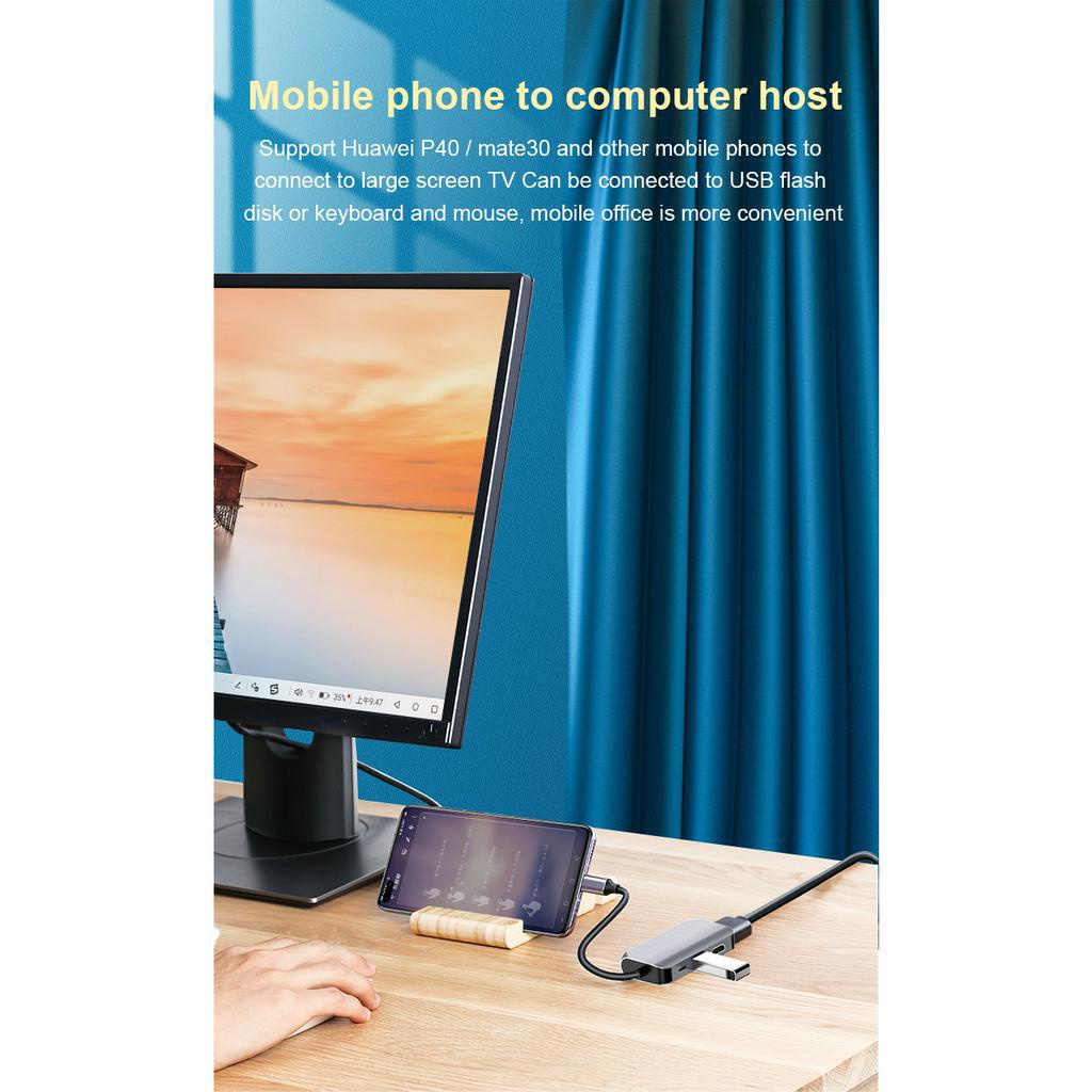 Bộ Hub Chia Cổng USB Type C 4 Trong 1 3 Trong 1 2 Trong 1 Tiện Dụng