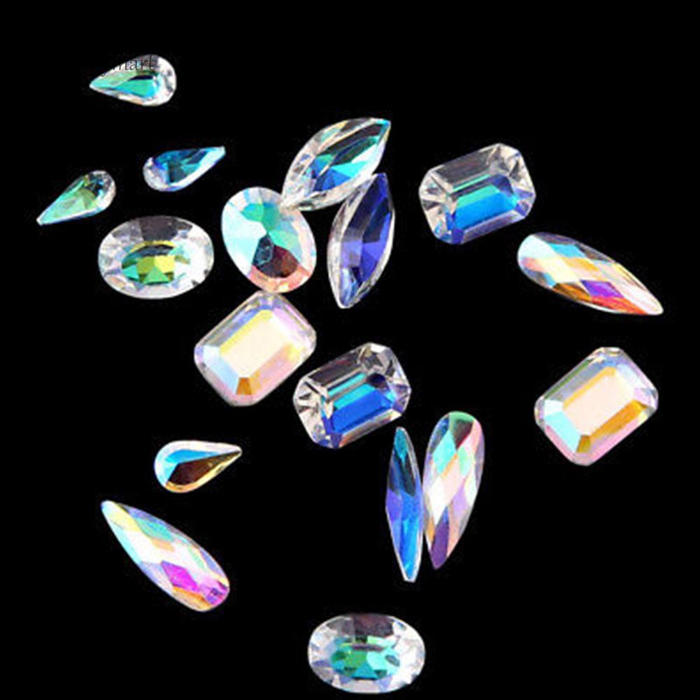 12 hộp kim cương giả 3D nhiều màu sắc trang trí móng tay