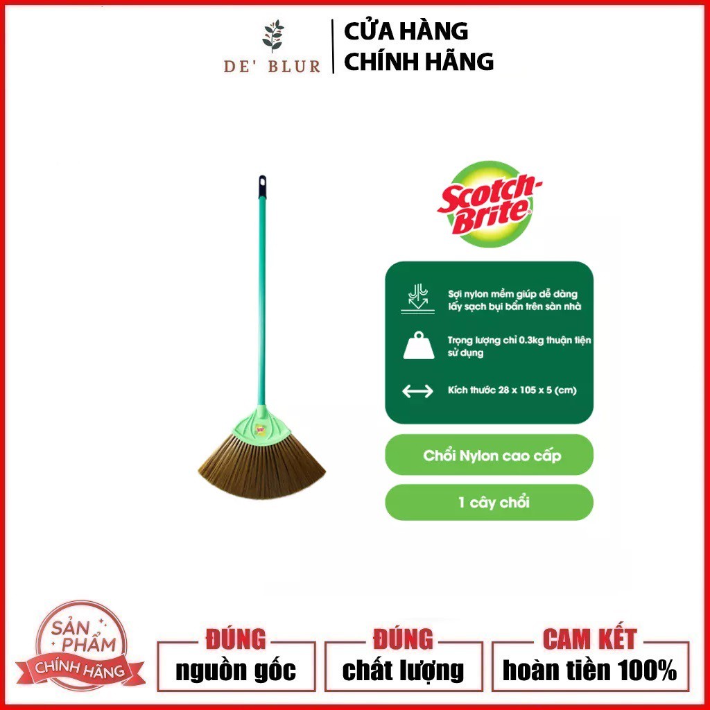 [HÀNG LOẠI 1] Chổi quét nhà nylon cao cấp Scotch-Brite (Cót rai) 3M 1910 DEBLUR