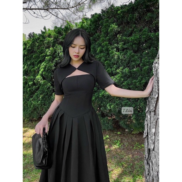 (Có Bigsize) Đầm Lendy cutout thân ngực tay con, phù hợp đi dự tiệc, sinh nhật