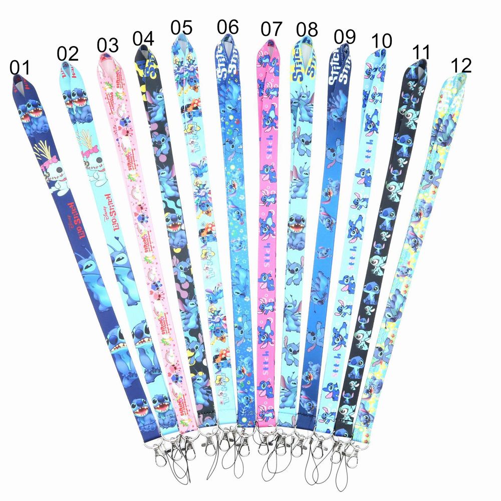 Dây Đeo Cổ Gắn Điện Thoại / Thẻ Id / Đồ Chơi Hình Stitch Hoạt Hình Dễ Thương Cho Bé