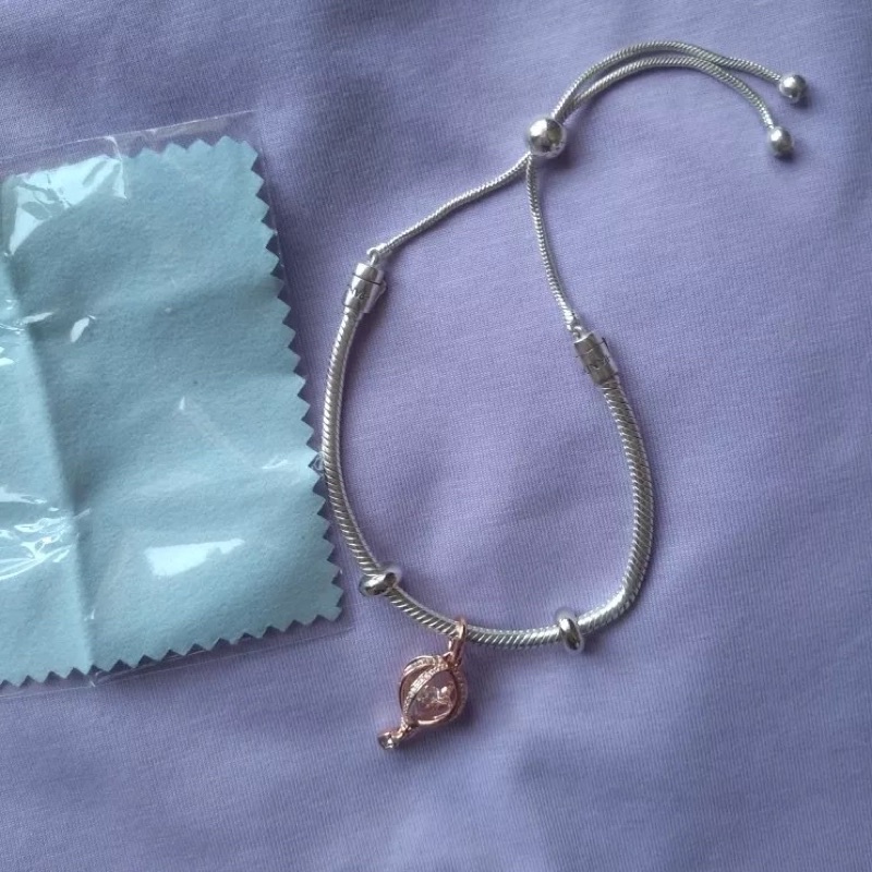 Charm chặn bạc s925 có lõi cao su