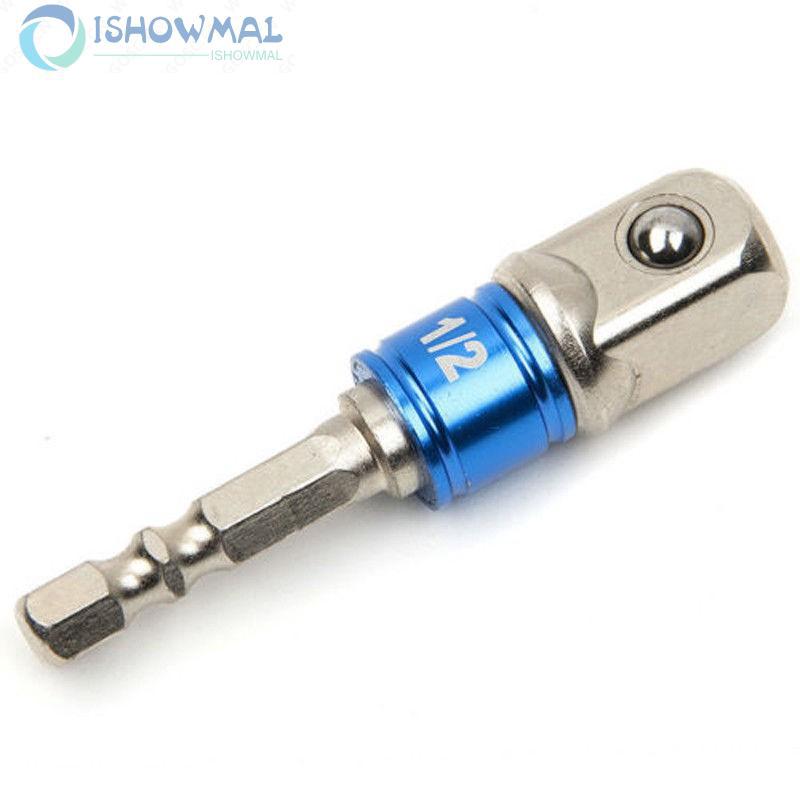 Impact Set Drill Driver Adapter 1/4″ Shank Bit 3/8" 3pcs 1/2" Hex 1/4" Socket