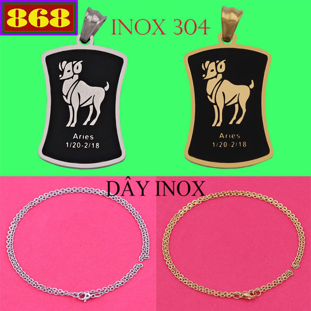 Vòng cổ dây inox cung Bạch Dương - 12 cung Hoàng đạo inox VIVCBDV