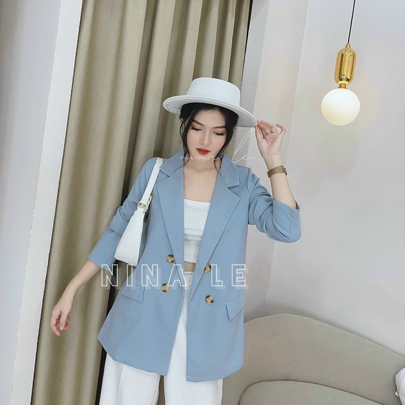 Áo vest blazer cúc loang