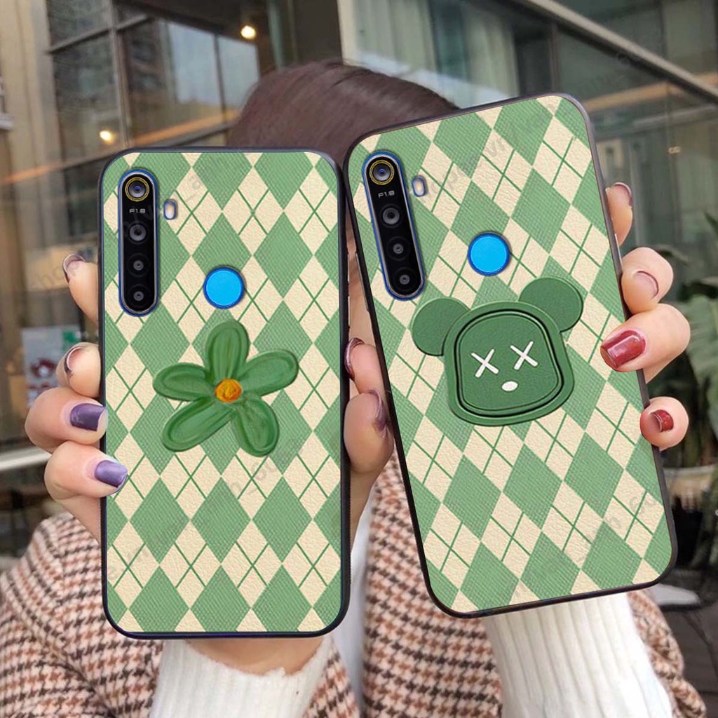 Ốp lưng Realme 5 / 5 Pro / C3 in hình hoa, gấu rich bear nghệ thuật, thời trang