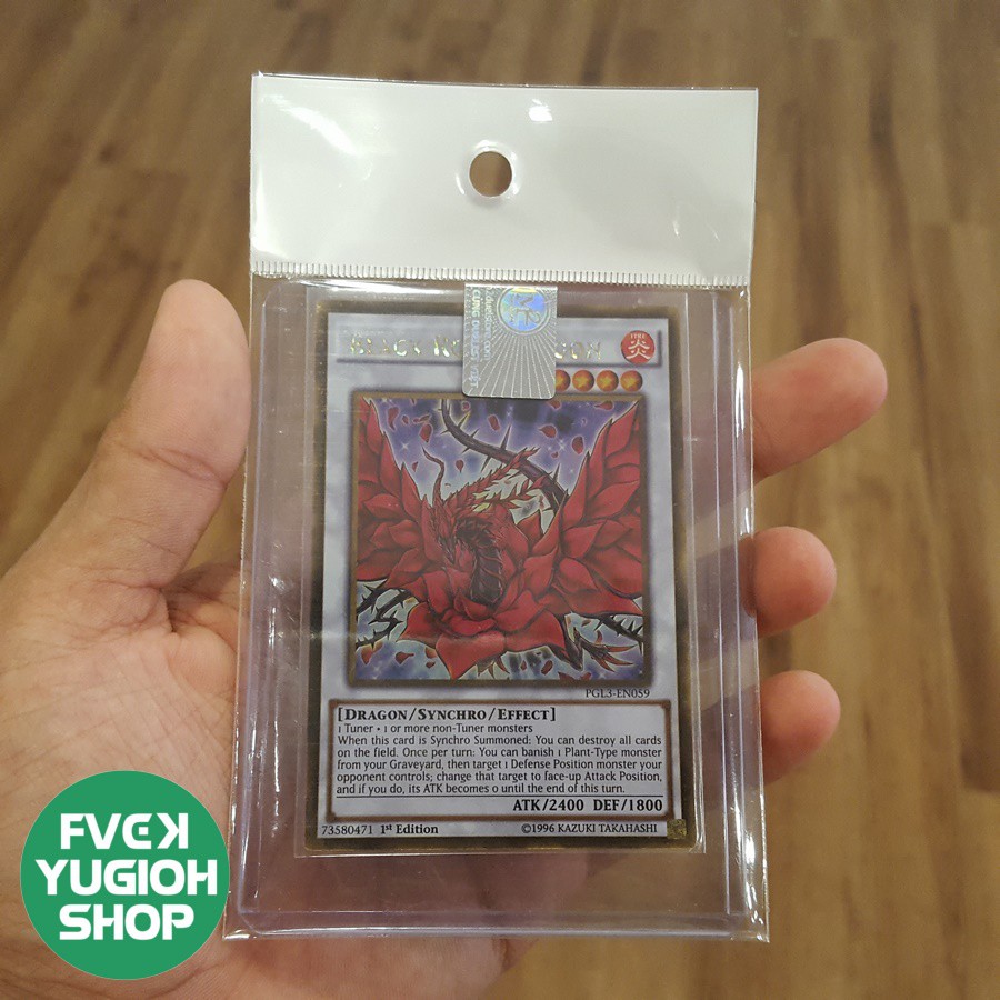 Thẻ bài / Lá bài yugioh - PGL3-EN059 Black Rose Dragon – Gold Rare - Tặng bọc nhựa cứng bảo quản