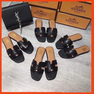 [XẢ KHO]  Dép Nữ Quai Chữ H Đế Nâu