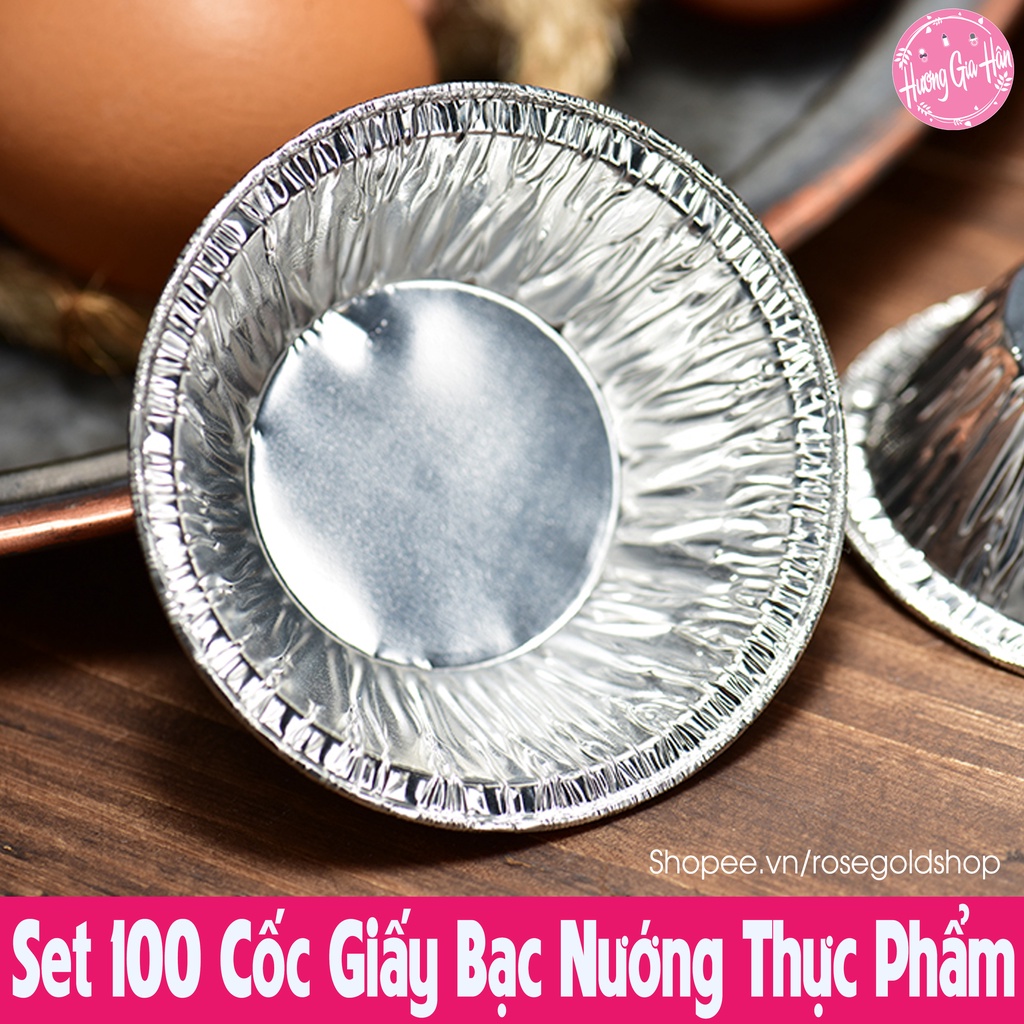 Set 100 Cái Cốc Giấy Bạc 7x4x2cm Nướng Thực Phẩm, Làm Bánh