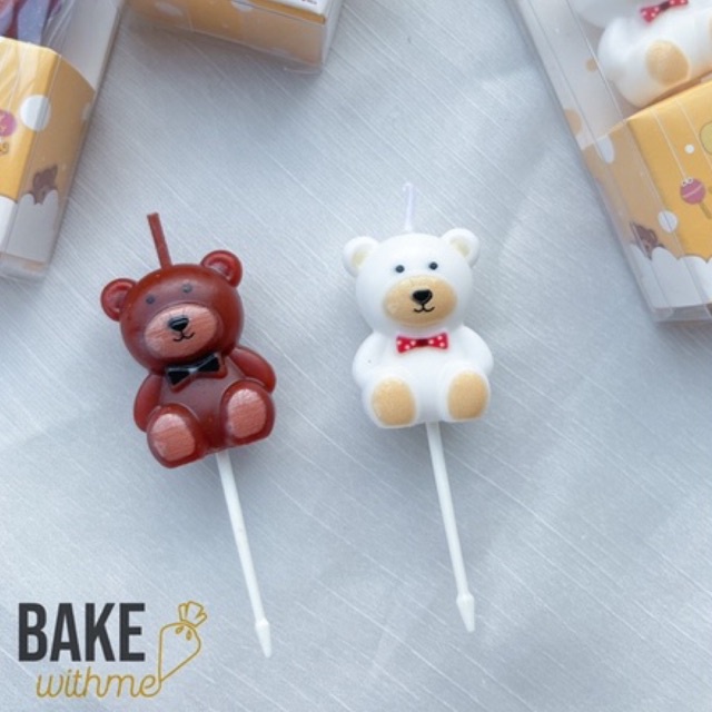 Nến sinh nhật hình Gấu dùng trang trí các loại bánh sinh nhật, donut, cupcake