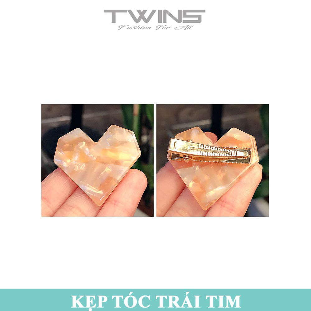Kẹp tóc kim loại hình trái tim SK114 sang trọng, dễ thương, xinh đẹp phong cách Hàn Quốc làm phụ kiện tóc cho nữ