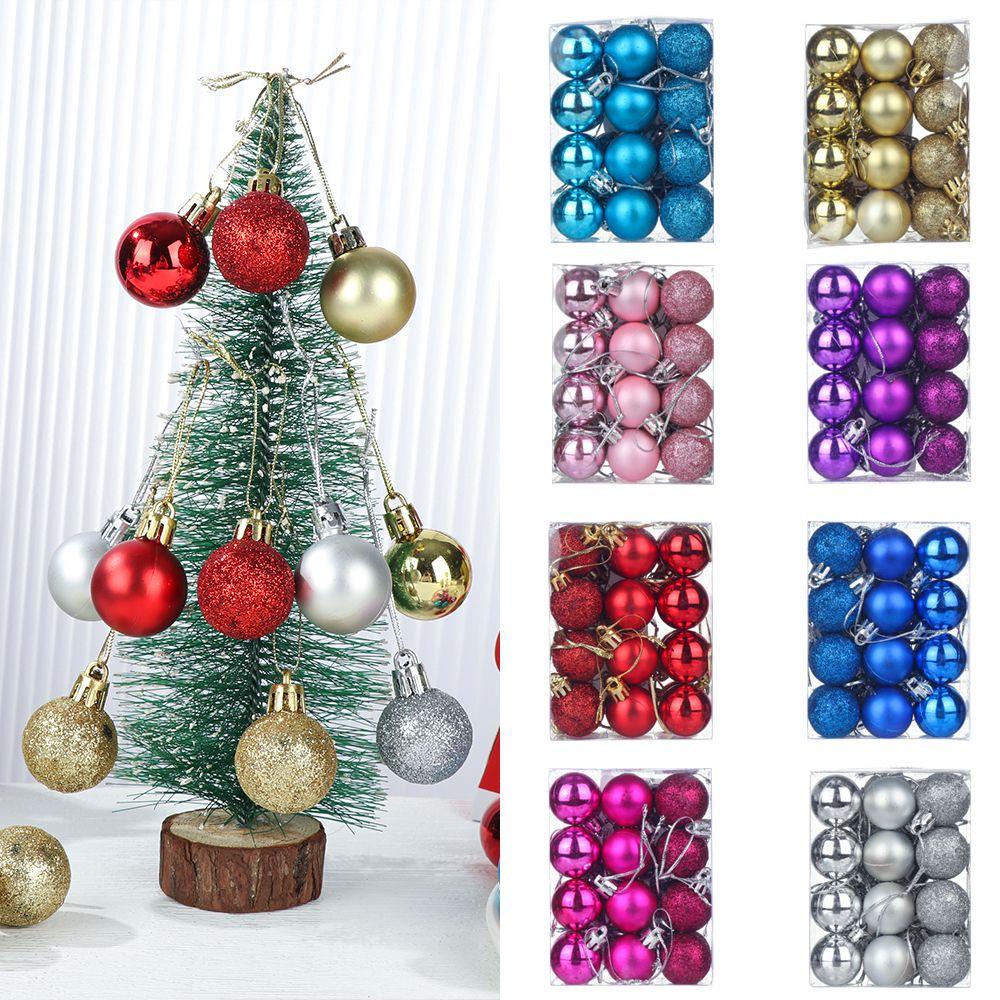 Set 24 Quả Châu Trang Trí Cây Thông Giáng Sinh Năm Mới
