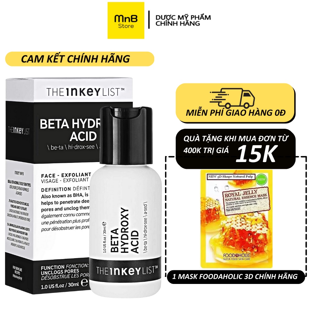 BHA The Inkey List 2% tinh chất tẩy tế bào chết se khít lông giảm mụn đầu đen 30ml