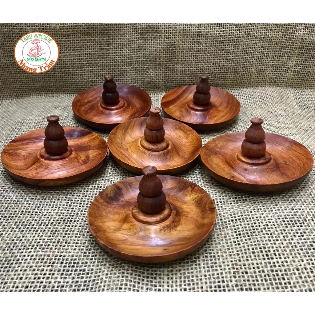 ĐĨA 3 LỖ KÈM HỒ LÔ GỖ HƯƠNG CẮM NHANG TRẦM K TĂM, NHANG CÓ TĂM, NHANG VÒNG- RẤT TIỆN LỢI, BỀN ĐẸP- TANU STORE