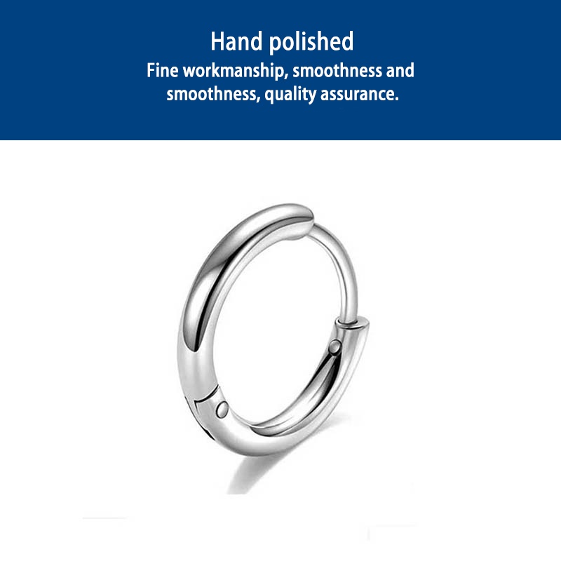 1 Chiếc Bông Tai Khoen Tròn Bằng Thép Titan Không Gây Dị Ứng Phong Cách Hàn Quốc