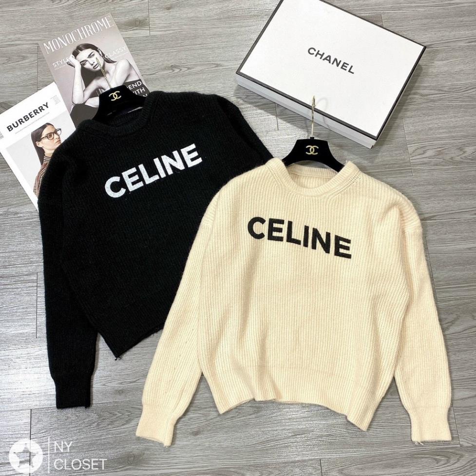 Áo len form rộng, áo len lông nữ cổ tròn len lông phẩy họa tiết in chữ phom to mặc thoải mái mix gì cũng đẹp hàng QCCC