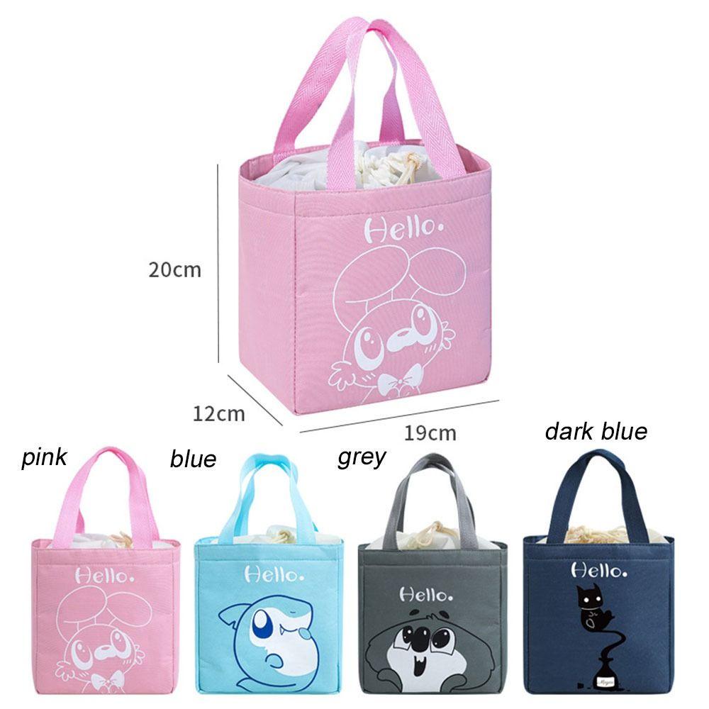Túi Giữ Nhiệt Đựng Hộp Cơm Họa Tiết Hoạt Hình Dễ Thương