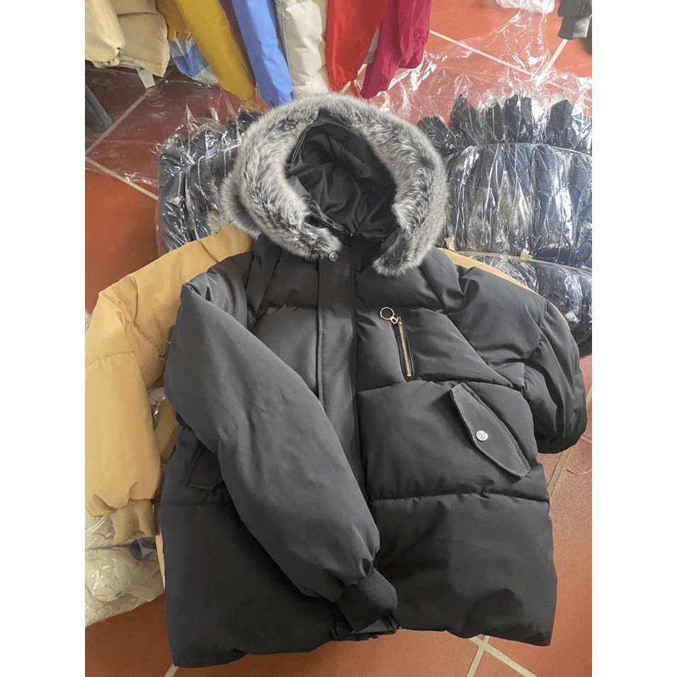 Áo phao mũ lông hàng Shop có video ảnh thật - tháo lông mũ-( phao khóa ngực)