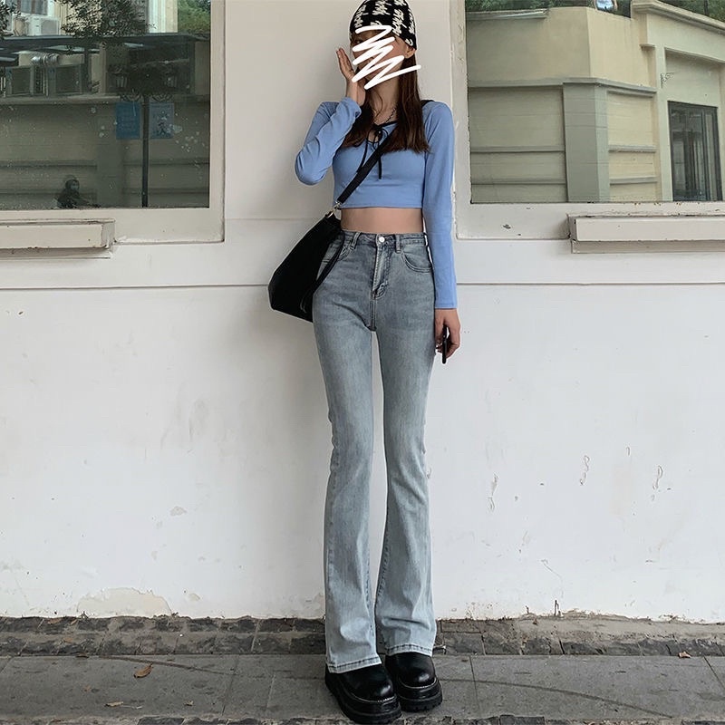 Quần jeans ống loe STYLE DISSCO cổ điển vintage
