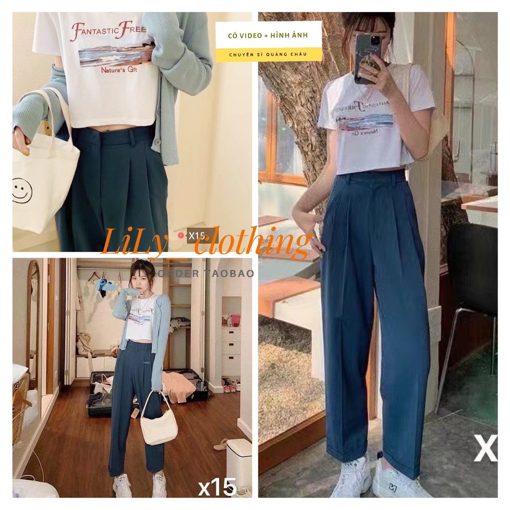 Quần dài nữ cạp cao [VIDEO+ẢNH THẬT] quần suông nữ QC dấu khuy khóa kéo + chun sau, quần kiểu đẹp phong cách ulzzang Q97