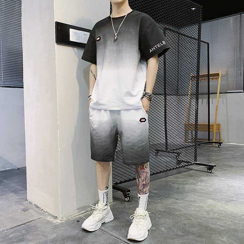 Bộ Quần Áo Thun Nam Thời Trang Loang Hai Màu Cá Tính Năng Động Zenkocs3 MEN QA 086