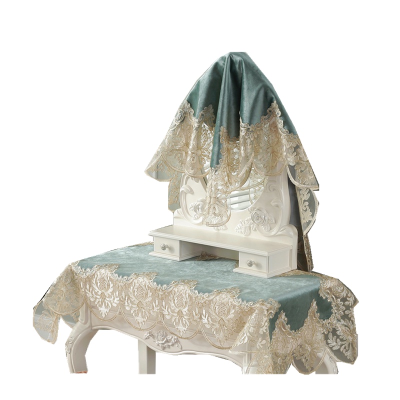 Khăn Trải Bàn Trang Điểm Phong Cách Bắc Âu Phối Ren Đơn Giản