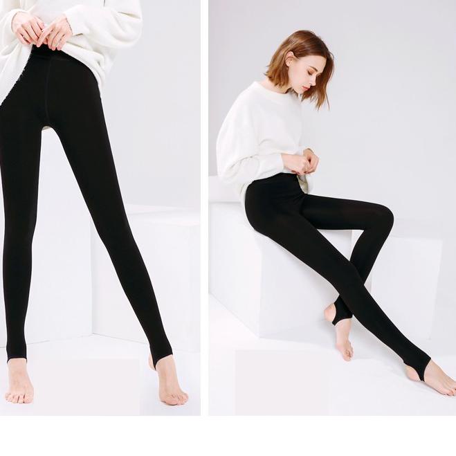 Quần legging phối lông dày giữ ấm mùa đông phong cách Hàn Quốc ☑