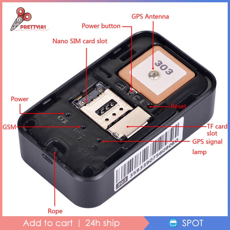 Vòng Cổ Định Vị GPS Chống Thất Lạc Prettyia1 Cho Thú Cưng