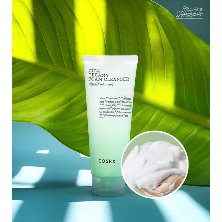 (CÓ BILL) Sữa Rửa Mặt Chiết Xuất Rau Má COSRX Pure Fit Cica Creamy Foam Cleanser 75ml+150ml