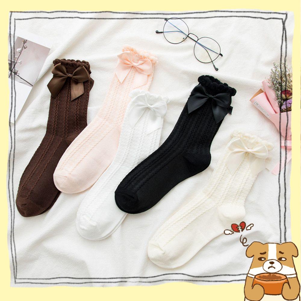 Vớ Cotton Mềm Mại Phối Ren Phong Cách Nhật Bản Xinh Xắn Cho Bé Gái