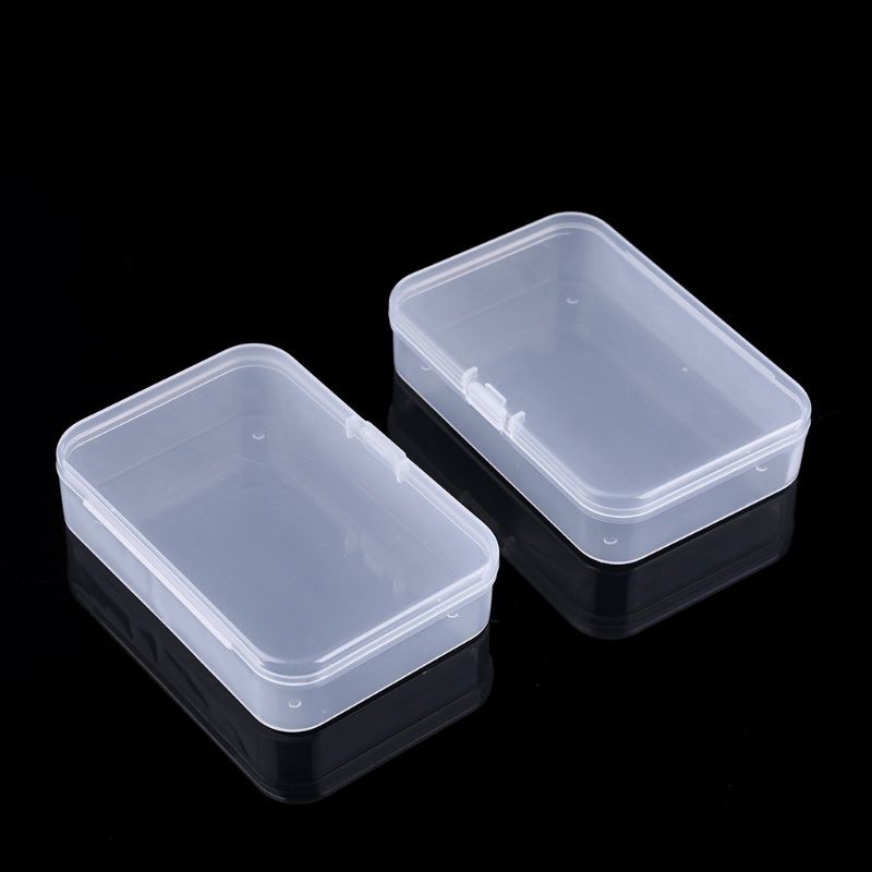 2 hộp đựng đồ bằng nhựa trong suốt