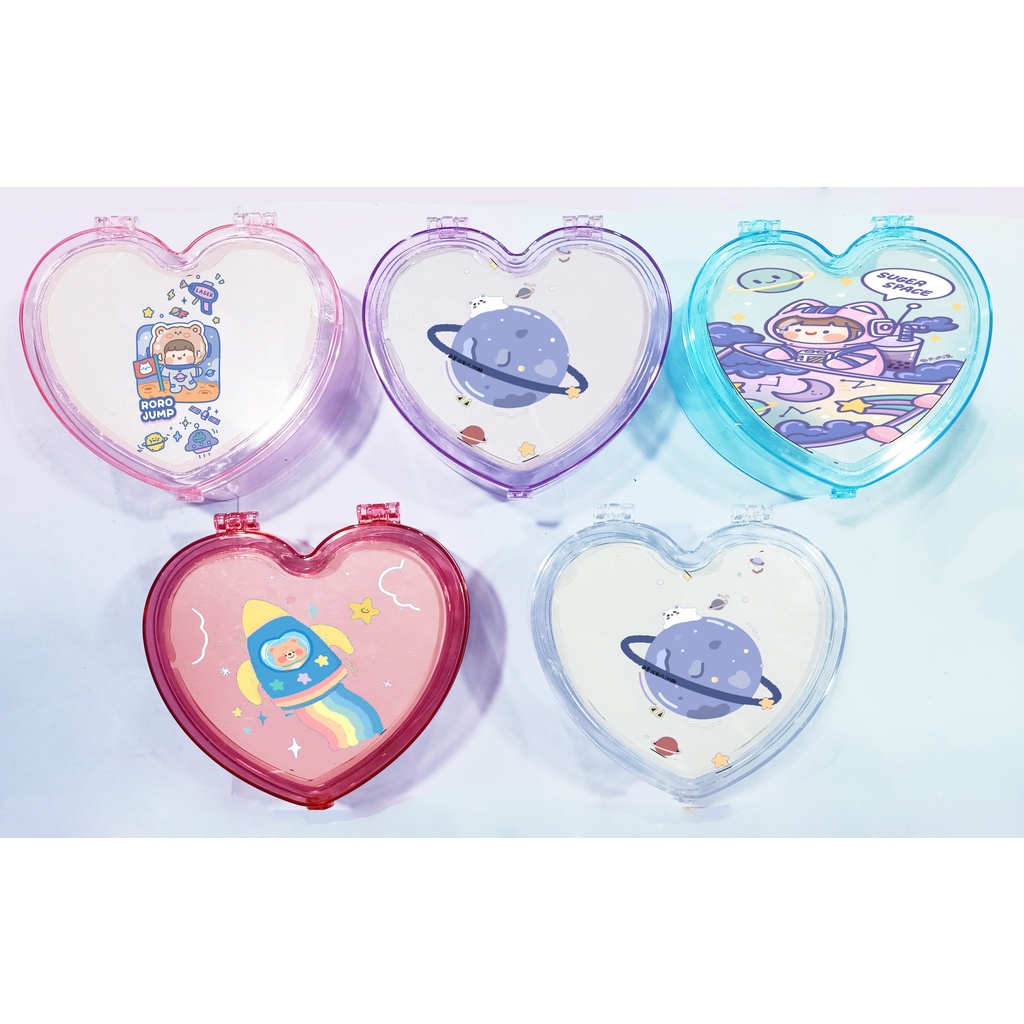 Hộp tim phi hành gia kèm gương HKG6 astronaut dễ thương cute đựng trang sức hoạt hình