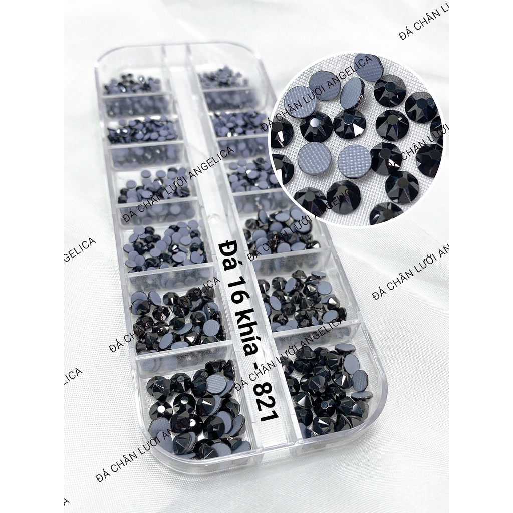 Đá Nail Chân Lưới 16 Khía Padparadscha Ab Đính Trang Trí Móng  ANGELICA 821