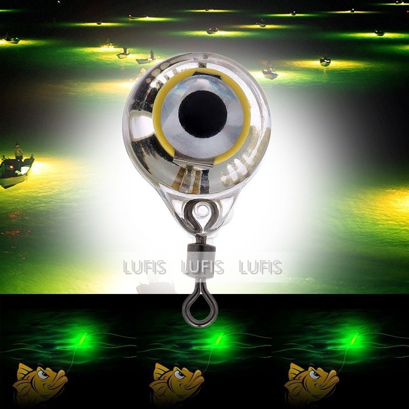 Mồi Câu Cá Giả Hình Mắt Mực Gắn Đèn LED Phát Sáng