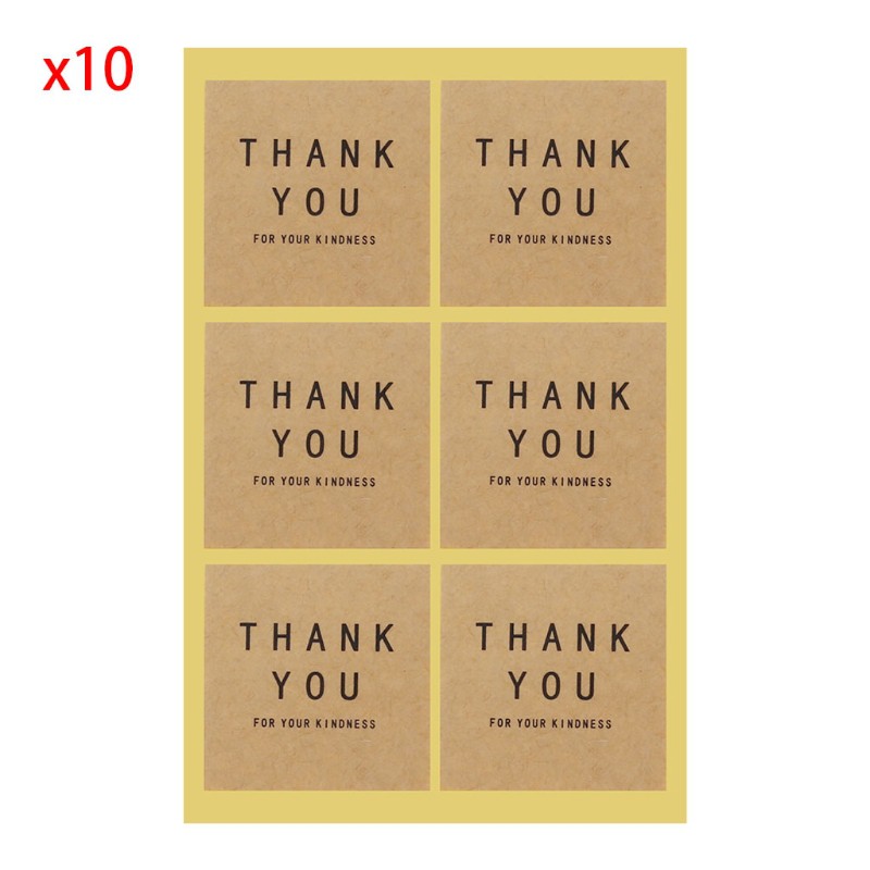 Set 60 Miếng Dán Chữ Thank You Trang Trí Bao Thư Độc Đáo Tiện Dụng