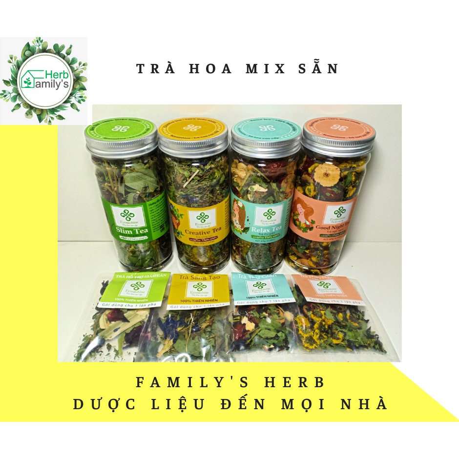 Trà hoa mix sẵn - Econashine - Các loại: Ngủ ngon , thư giãn , sáng tạo , hỗ trợ giảm cân - [ Dạng Lọ ]