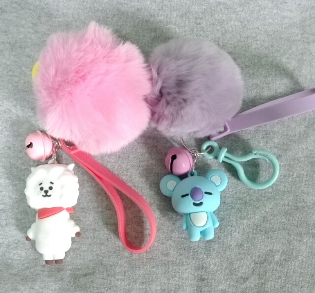 Móc khoá cục bông BT21 loại to