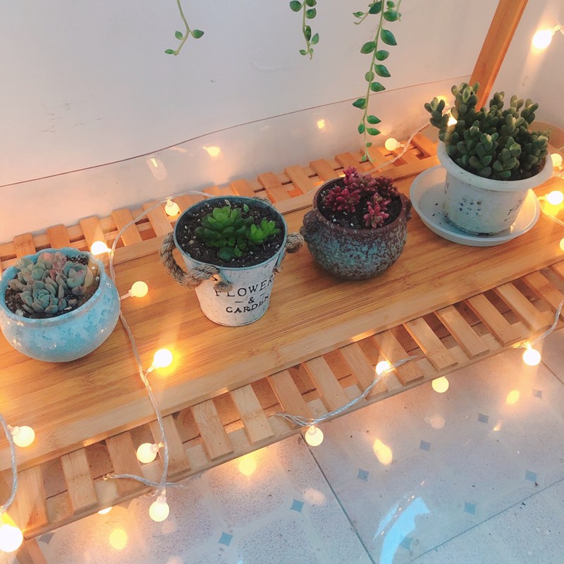 Dây Đèn Led Trang Trí Bóng Bi Tròn 20M 200 Bóng Cherry Ball Màu Vàng Nắng Ấm Áp Treo Được Ngoài Trời Có Chỉnh Chớp Nháy
